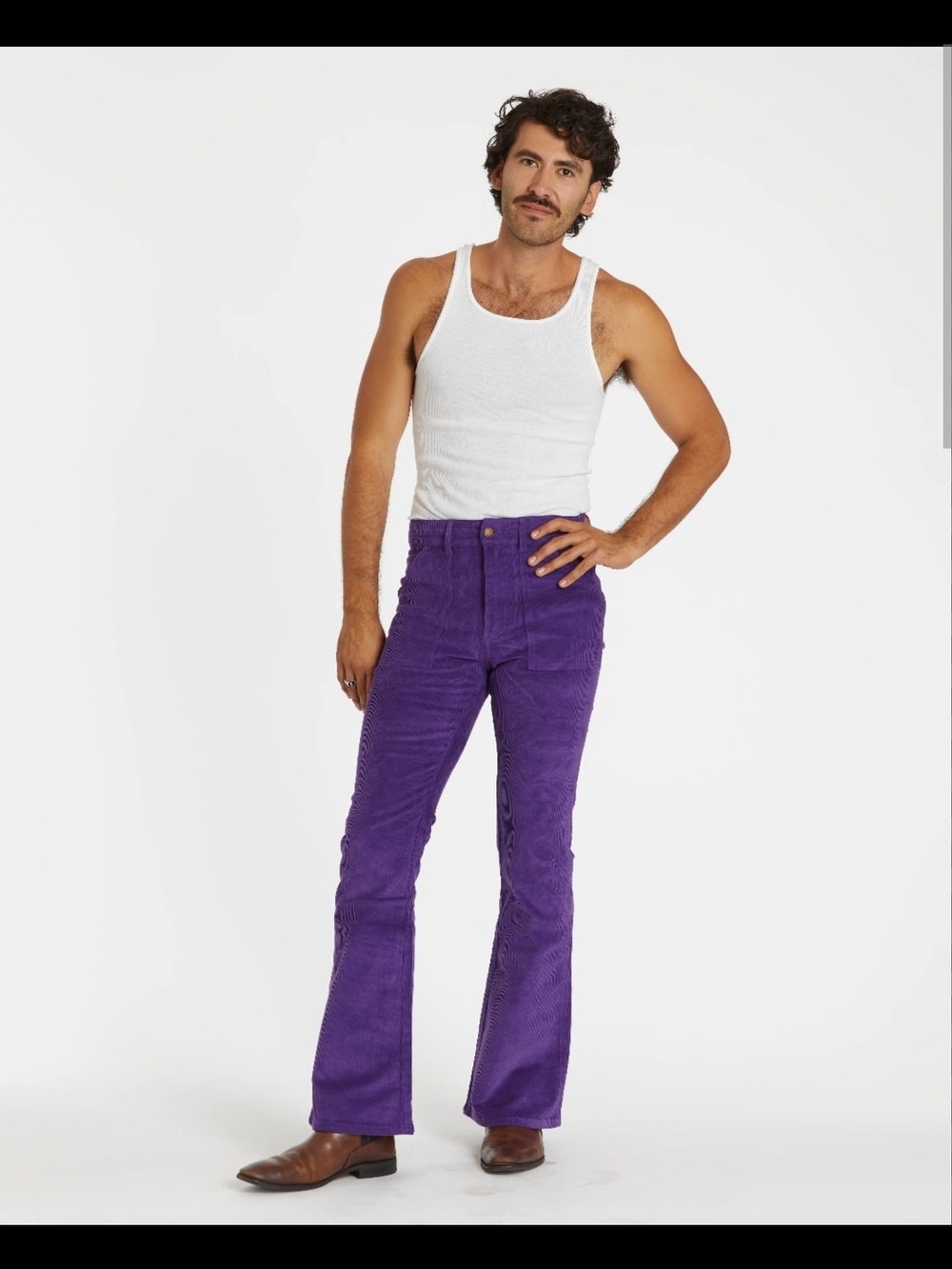 Purple Corduroy Bell Bottom Pants